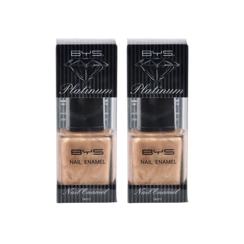 2PK BYS 14ml Nail Polish Platinum Gold Lustre