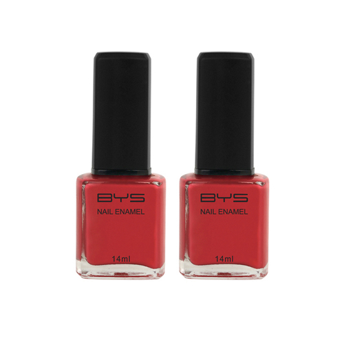 2PK BYS 14ml Nail Polish Kiss Me Coral Red