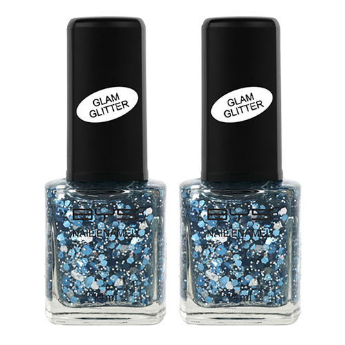 2PK BYS 14ml Nail Polish Glam Glitter Out Of The Blue