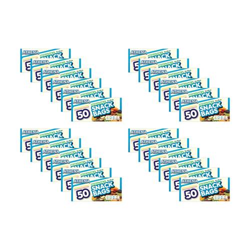 24x 50PK Athena Resealable Snap Lock Food Storage Snack Bags 15x10cm