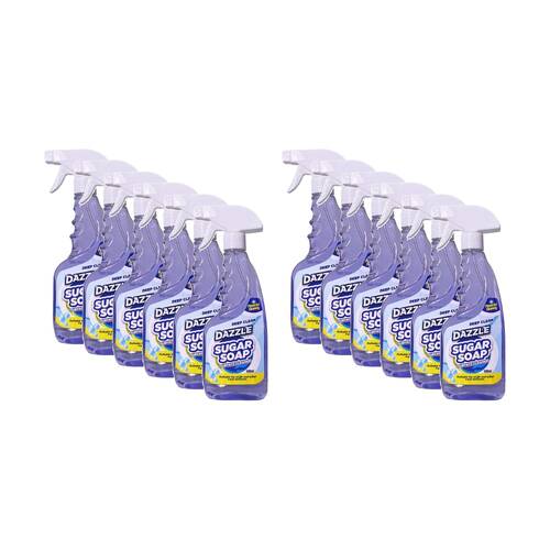 12PK Dazzle Deep Clean Surface Cleaning Spray Bottle Sugar Soap 500ml