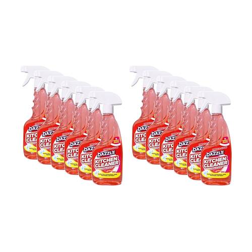 12PK Dazzle Deep Clean Surface Cleaning Spray Bottle Kitchen 500ml