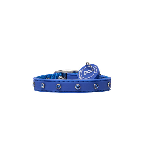 Gummi 28.5cm Waterproof Bling Dog Collar Neck Strap - Blue Puppy