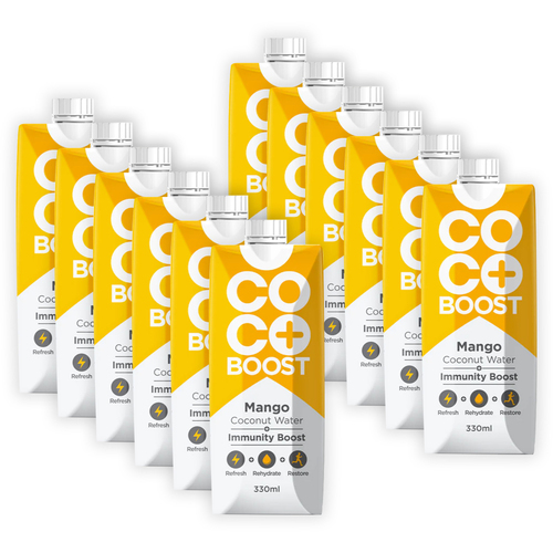 12pc Cocoboost Mango Immunity Boost 330ml Coconut Water