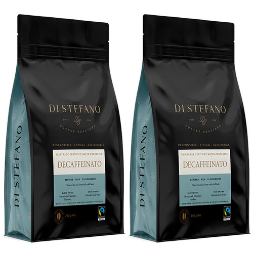 2PK Di Stefano 250g Black Decaf Coffee Beans