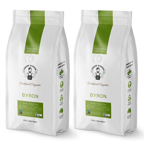 2PK Green Barista 250g Byron Blend Coffee Beans
