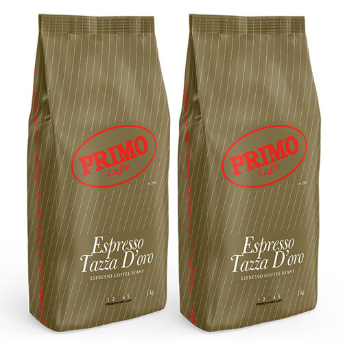 2PK Primo Caffe 1KG Espresso Tazza D'oro Coffee Beans