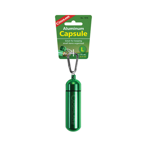 Coghlans 11cm Aluminium Portable Carry Capsule Large Green
