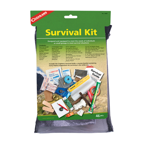 46pc Coghlans Emergency Survival Kit Blanket/Matches/Whistle w/ Guide