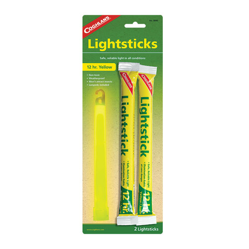 2pc Coghlans Yellow 12hr Lightsticks