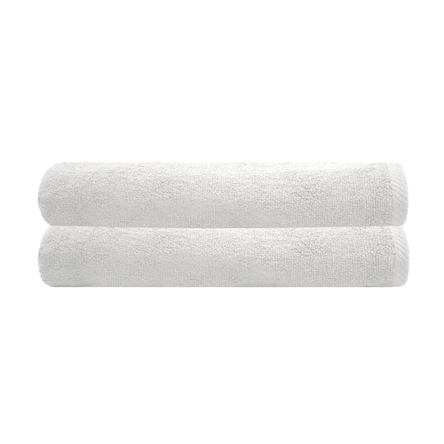 2pc Bambury Ultra soft Chateau Bath Sheet 80x160cm White Cotton Woven