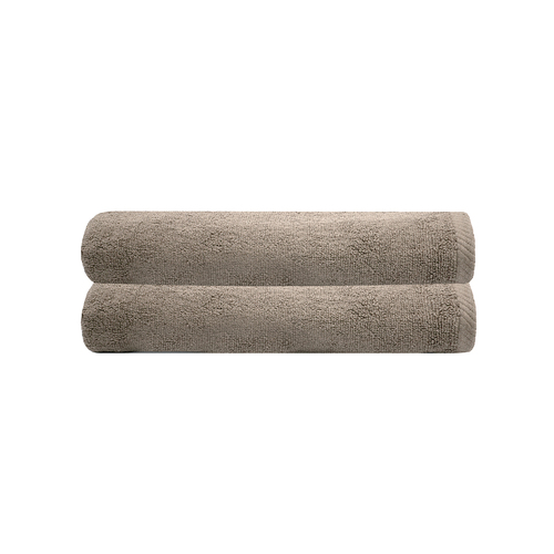 2pc Bambury Ultra soft Chateau Bath Towel 68x137cm Latte Cotton Woven