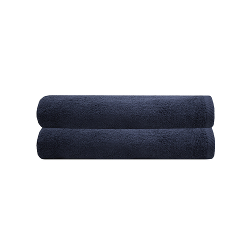 2pc Bambury Ultra soft Chateau Bath Towel 68x137cm Navy Cotton Woven