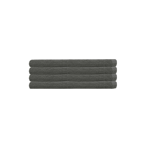 4pc Bambury Home Living Chateau Hand Towel 40x70cm Charcoal Cotton Woven