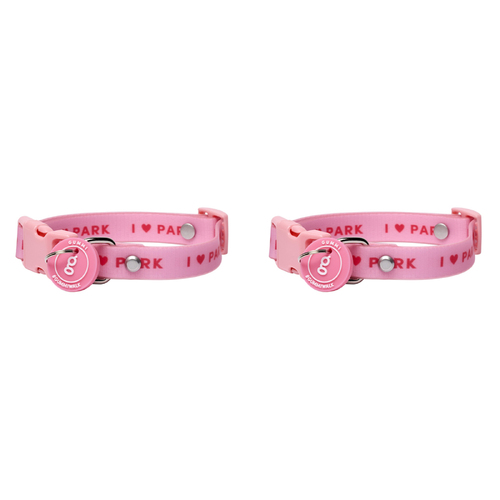 2x Gummi 35cm Slick Dog Collar Neck Strap Small - Pink