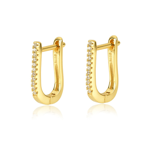 Culturesse Dione 13mm U Huggie Earrings - Gold Filled