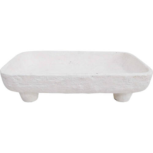 LVD Tray Izola Cement Tabletop Home/Office Decor 35.5cm White