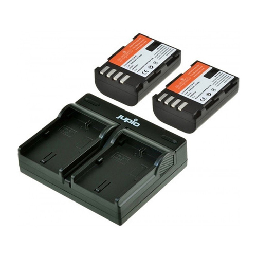 Jupio 2x Batteries 1860mAh & USB Dual Charger Kit For Panasonic DMW-BLF19E