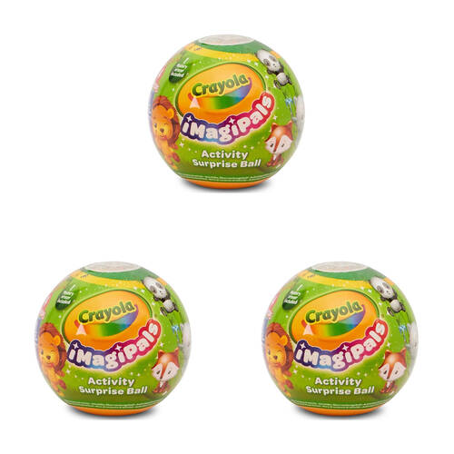 3PK Crayola Imagipals Activity Surprise Ball Animals Kids Asstd 3y+