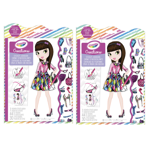 2PK Crayola Kids/Childrens Creations Sticker Look Book 3y+