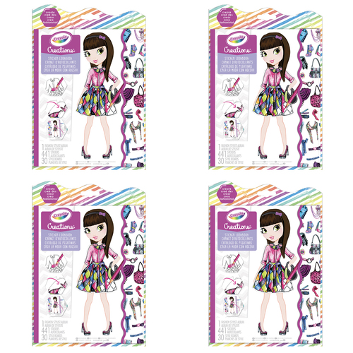 4PK Crayola Kids/Childrens Creations Sticker Look Book 3y+