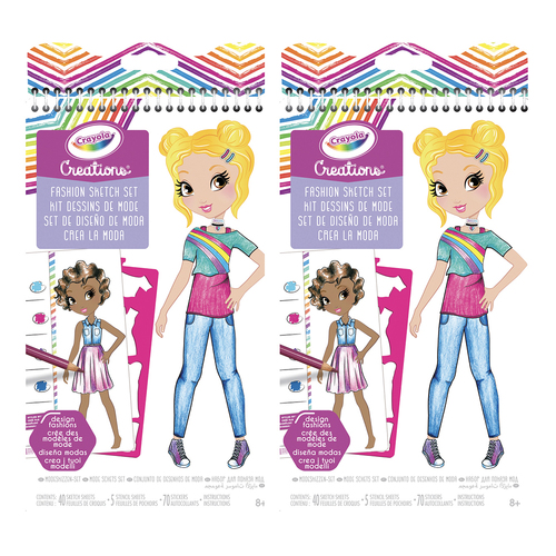 2PK Crayola Kids/Childrens Creations Fashion Sketch Set 3y+