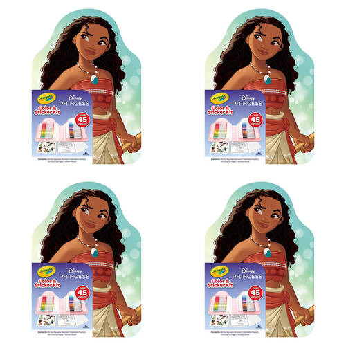 4PK Crayola Colour & Sticker Kit Markers/Pages/Stickers - Disney Princess 4y+