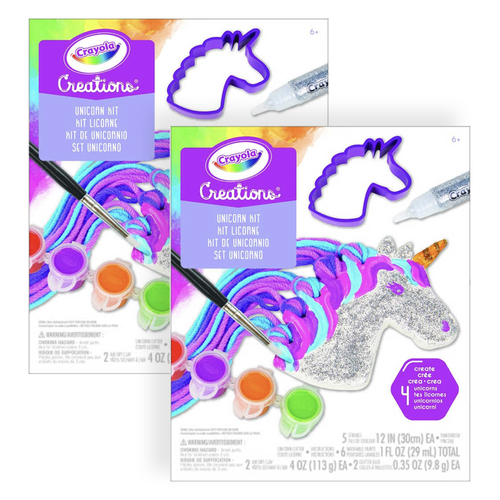 2PK Crayola Kids/Childrens Creations Unicorn Air Dry Clay Kit 96m+
