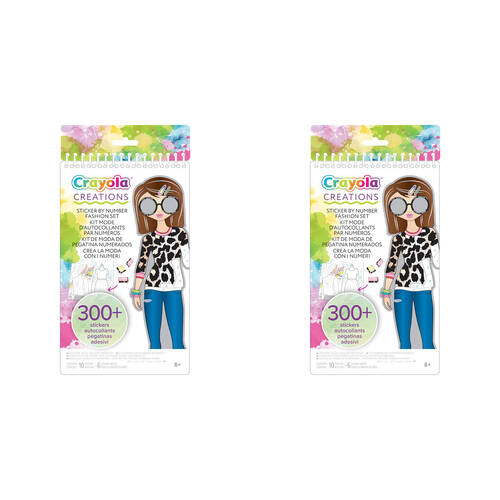 2x 300pc Crayola Creations Sticker by Number Fashion Set Kids 8y+