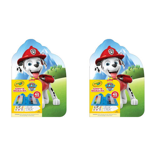 2PK Crayola Colour & Sticker Kit Markers/Pages/Stickers - Paw Patrol 4y+