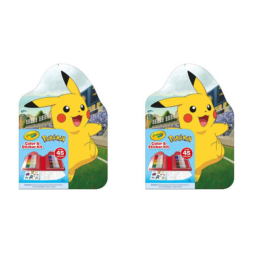 2PK Crayola Colour & Sticker Kit Markers/Pages/Stickers - Pokemon 4y+