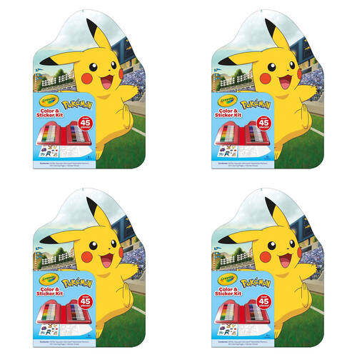 4PK Crayola Colour & Sticker Kit Markers/Pages/Stickers - Pokemon 4y+