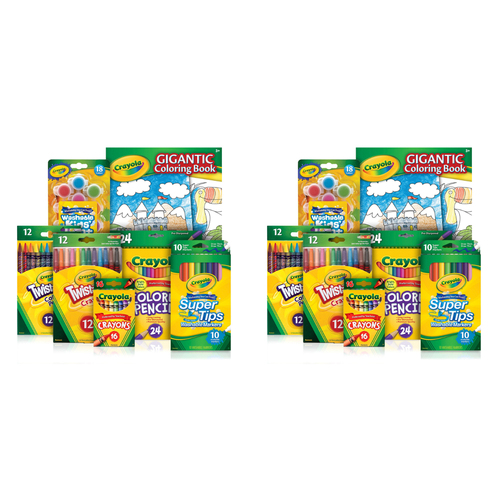 2PK Crayola Boredom Buster Pack w/Crayons/Markers/Pencils/Paint Set