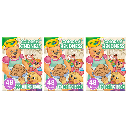 3PK Crayola Kids/Childrens Creative 48 Page Coloring Book Colours of Kindness 36m+