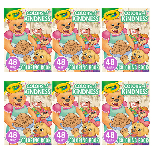 6PK Crayola Kids/Childrens Creative 48 Page Coloring Book Colours of Kindness 36m+