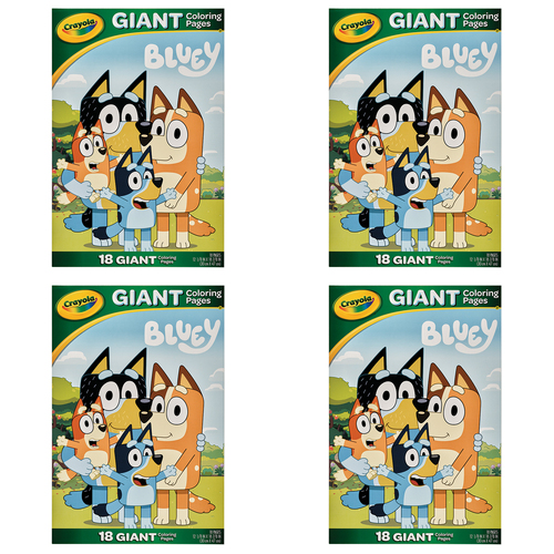 4PK Crayola Kids/Childrens Creative Giant Colouring Page Foldalope Bluey 36m+