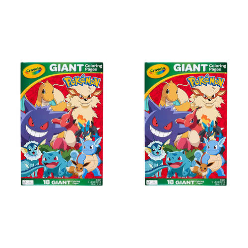 2PK Crayola Pokemon Giant Colouring Pages 30x47cm Kids 3y+