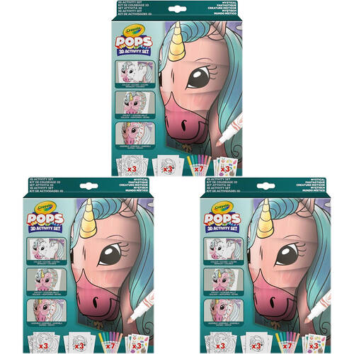 3PK Crayola POPS 3D Activity Set Kids Craft Kit - Mystical 5y+