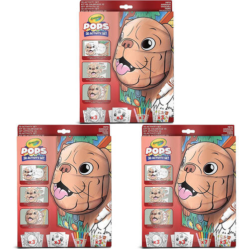 3PK Crayola POPS 3D Activity Set Kids Craft Kit - Pets 5y+