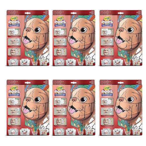 6PK Crayola POPS 3D Activity Set Kids Craft Kit - Pets 5y+