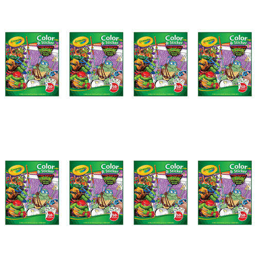 8PK Crayola Colour & Sticker Activity Book TMNT Kids 3y+