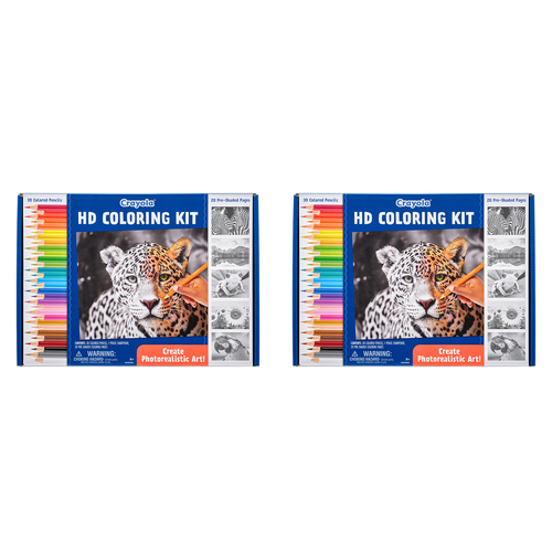 2PK Crayola HD Coloring Kids/Childrens Art/Craft Kit 8y+