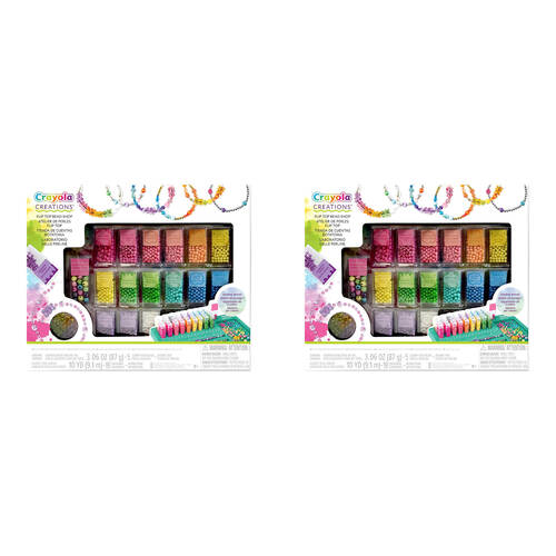 2PK Crayola Creations Flip Top Bead Shop DIY Jewelry Kit Kids 8y+
