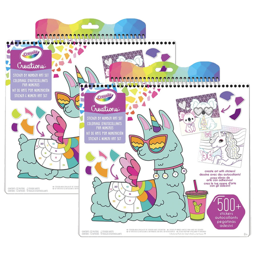 2PK Crayola Kids/Childrens Creations Sticker by Number Art Set 96m+