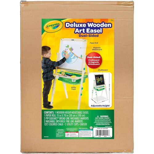Crayola Kids Deluxe Wooden Art Easel Dual Sided 4.5x11cm Kids 3y+
