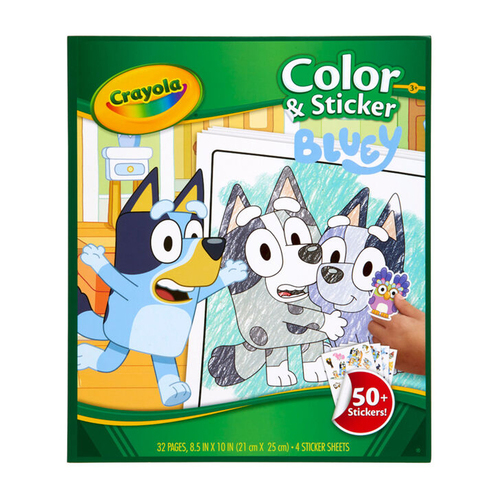 32pg Crayola Bluey Colour & Sticker Book Kids 3y+