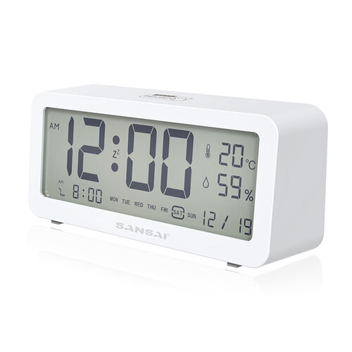 Sansai LED LCD Digital Alarm Clock 7" Display
