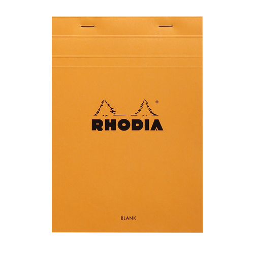 Rhodia No.16 Top Stapled A5 Notepad Plain - Orange