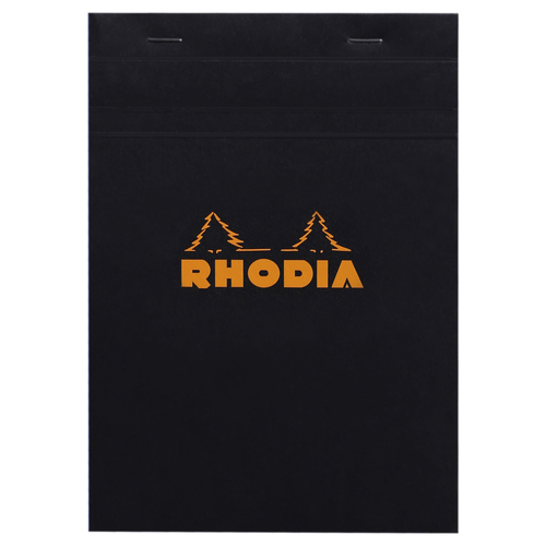 Rhodia No.16 Top Stapled A5 Notepad 5x5 Grid - Black