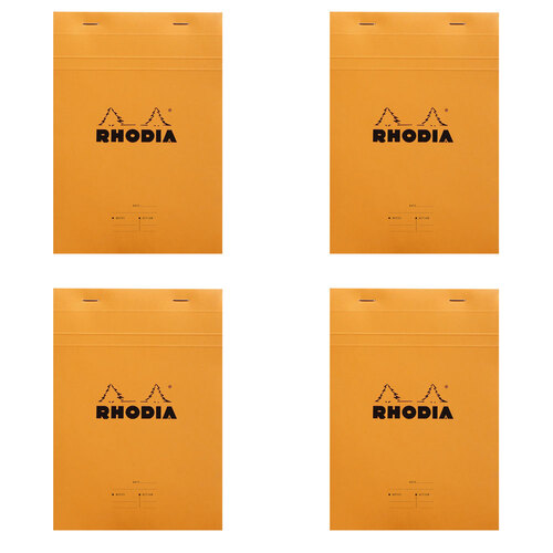 4PK Rhodia No.16 A5 Meeting Notepad Office Stationery - Orange